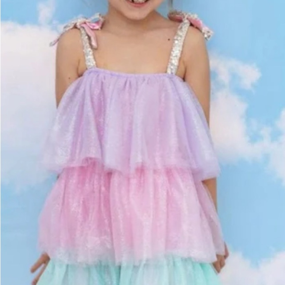 Lola and the boys sparkle ombré dress. Never worn. Adorable - size 6 - Picture 2 of 5